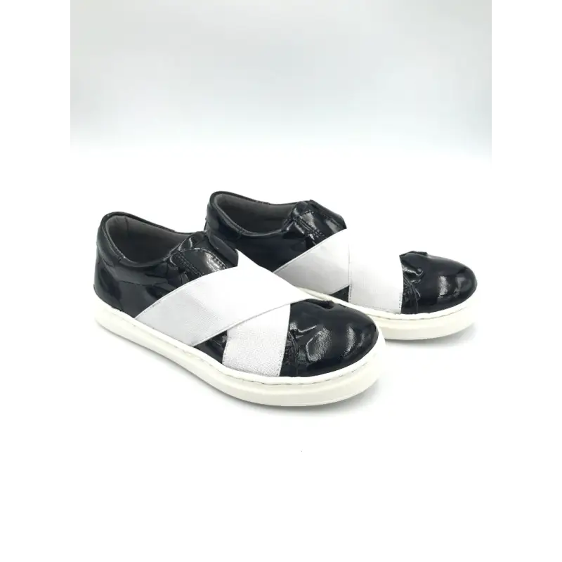 Blublonc Black Patent Slip On Sneaker - Image 3