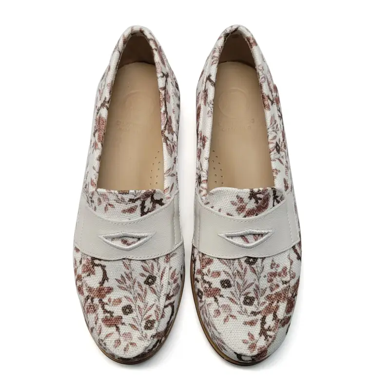 Blublonc Caylee Cappuccino Floral Penny Loafer - Image 2