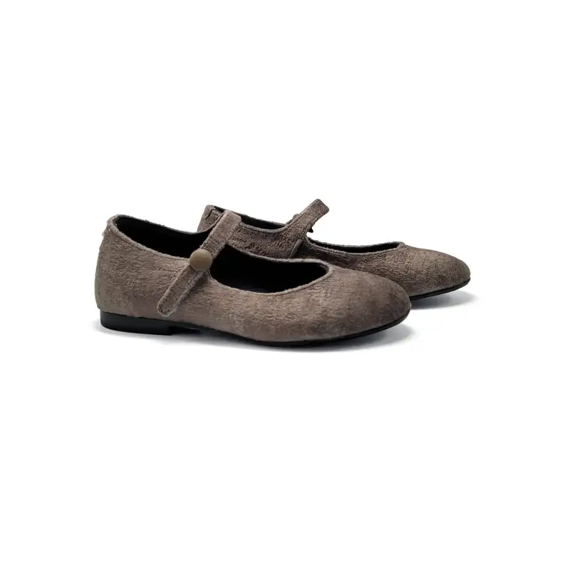 Blublonc Celiax Taupe Velvet Mary Jane