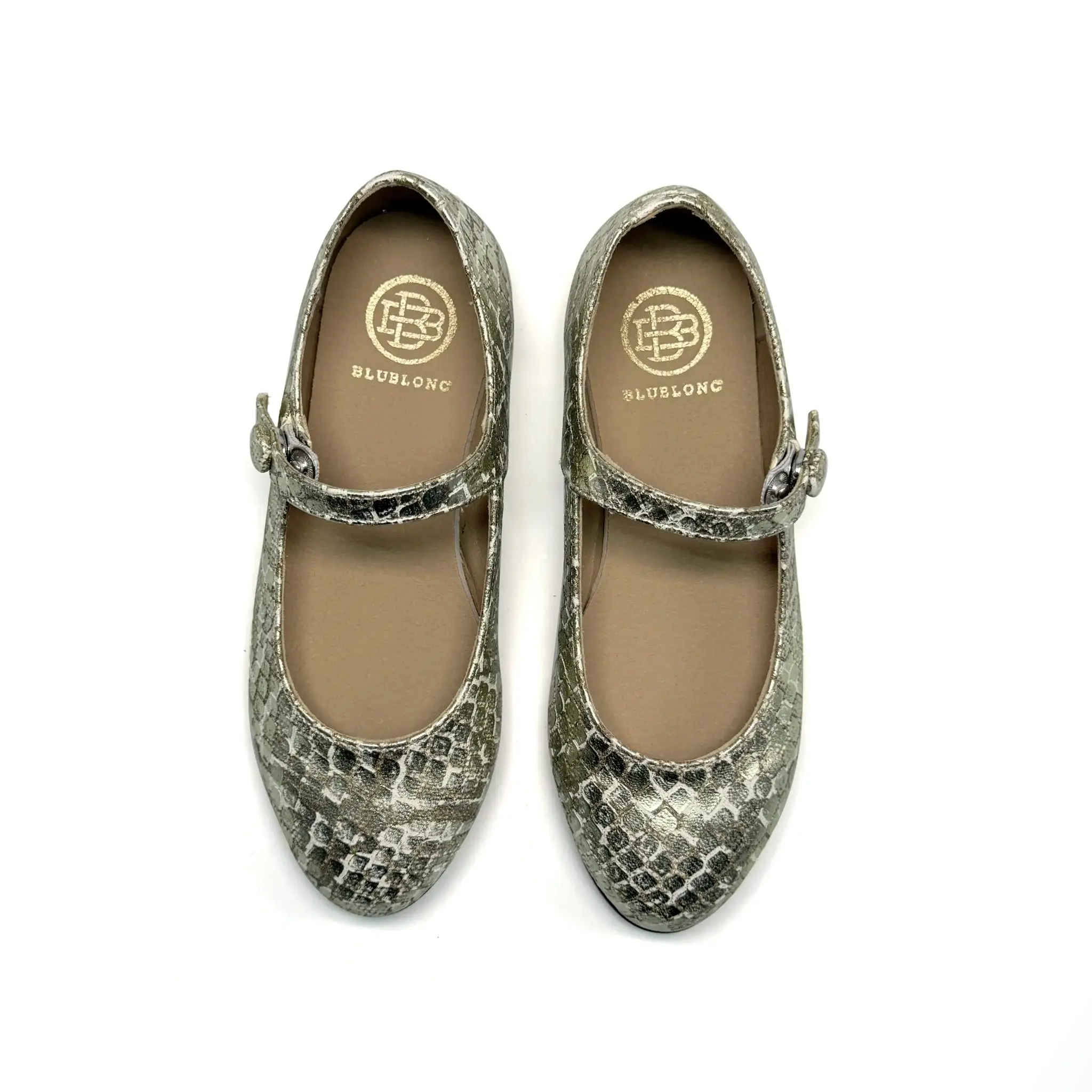 Blublonc Ciara Gold Snakeskin Mary Jane - Image 2