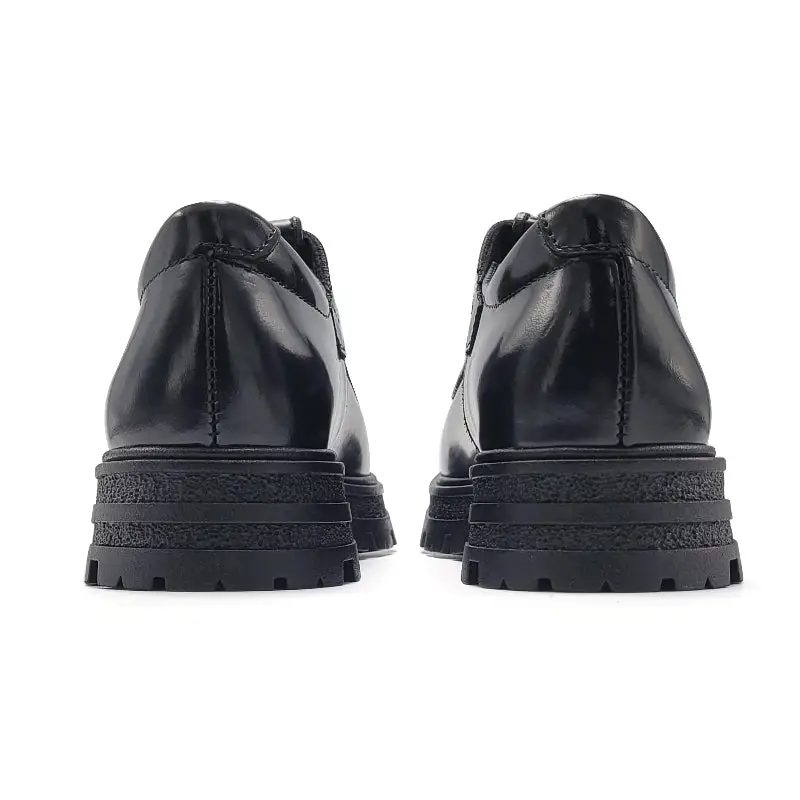 Blublonc Daily Florentic Black T Strap Chunky Loafer - Image 3