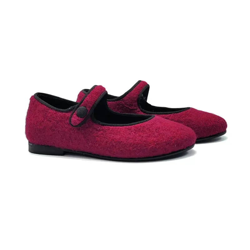 Blublonc Edna Fuchsia Flannel Mary Jane