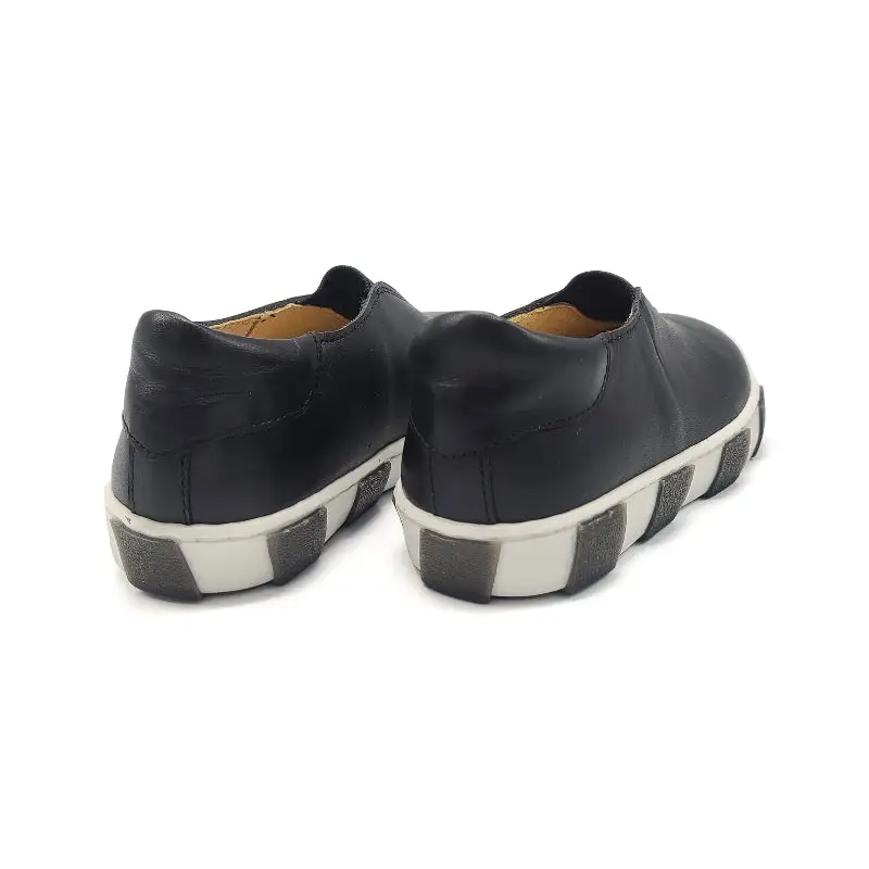 Blublonc Jina Black White Elastic Slip On Sneaker - Image 3