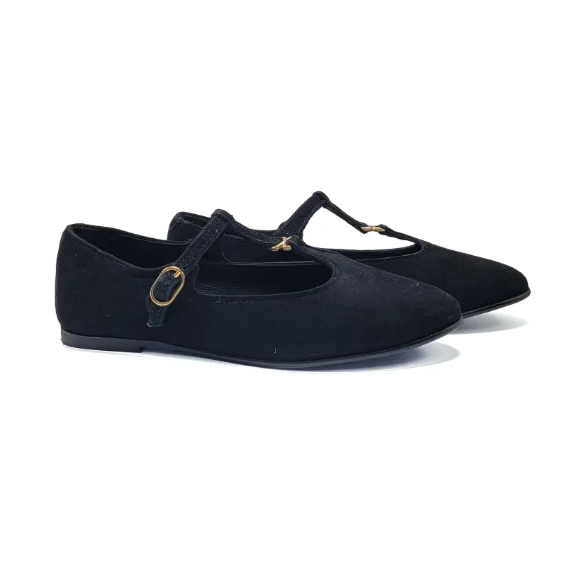 Blublonc Kimmy Rich Suede T-strap Mary Jane