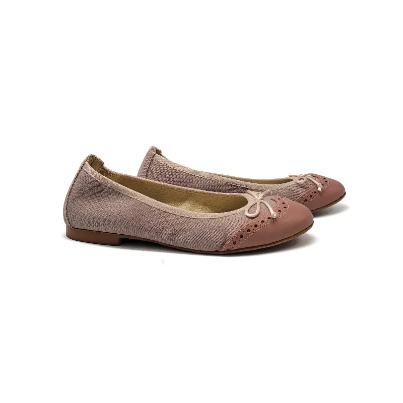 BLUBLONC Lilly Antique Pink Wingtip Ballet Flat - Image 2