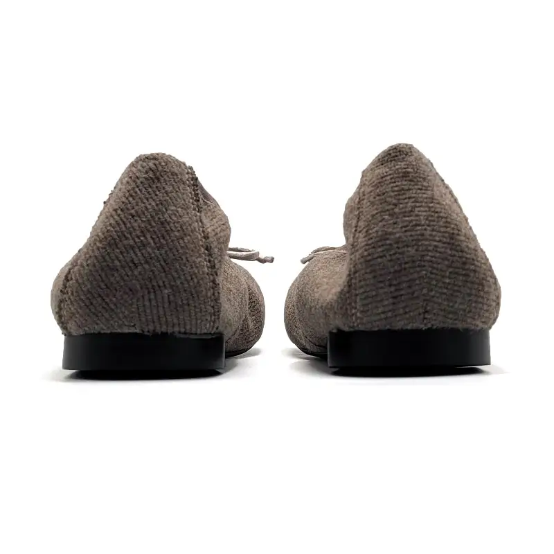 Blublonc Luisa Flannel Taupe Ballet Flat - Image 4