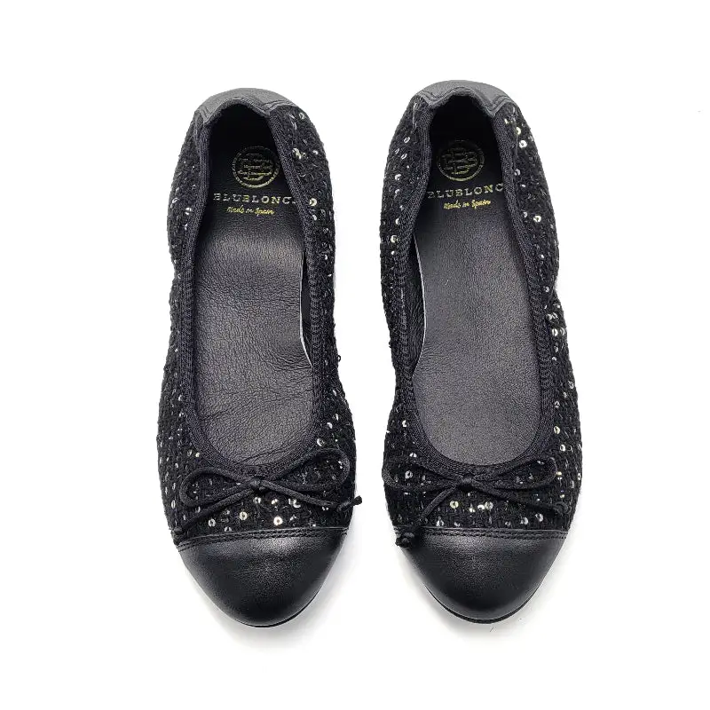 Blublonc Luisa Tweed Sequin Ballet Flat - Image 3