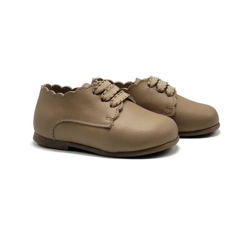 Blublonc Riley Taupe First Walker Dress Shoe