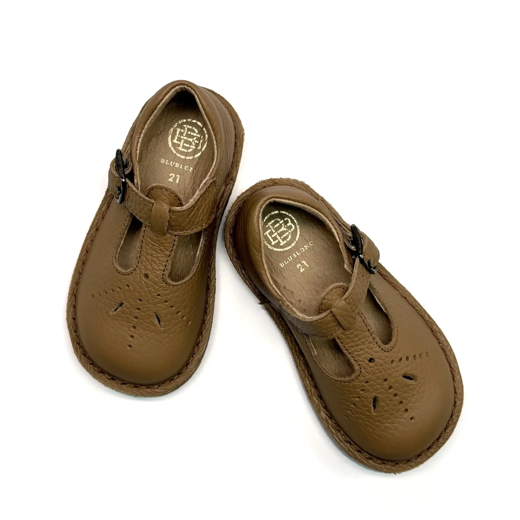 Blublonc Sil Dessert Brown T-Strap First Walker - Image 2