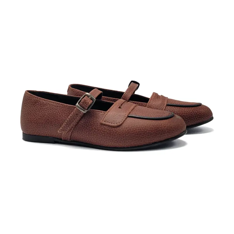 Blublonc Sissly Russet Brown Penny Mary Jane