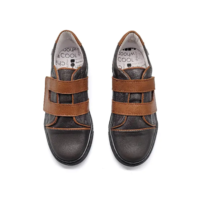 Bo-Bell Spider Grey Cognac Velcro Sneaker - Image 2