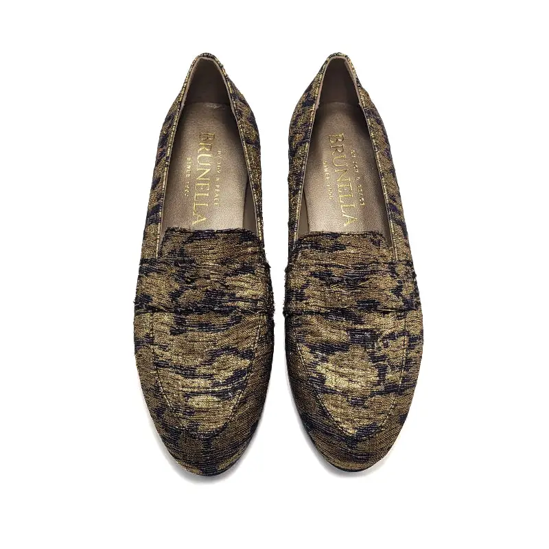 Brunella Gold Navy Streak Loafer 516 - Image 2