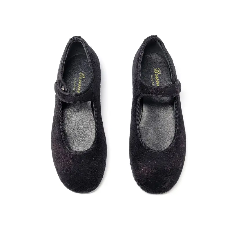 Brunellis Black Purple Speckled Velvet Mary Jane S-21 - Image 2
