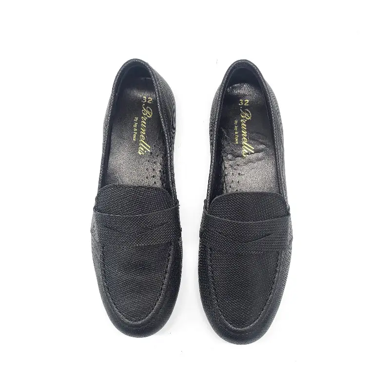 Brunellis Black Textured Penny Loafer Dress Shoe - Image 2