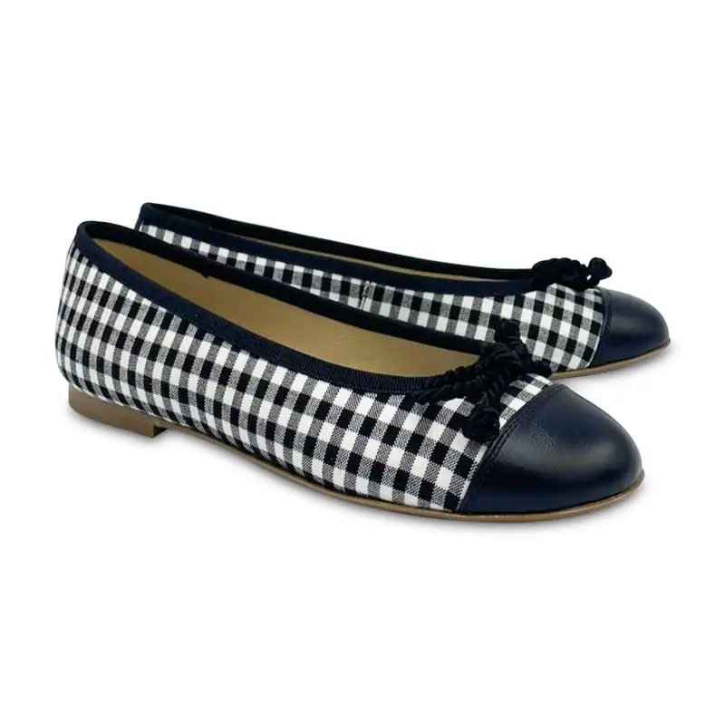 Brunellis Black White Checkered Ballet
