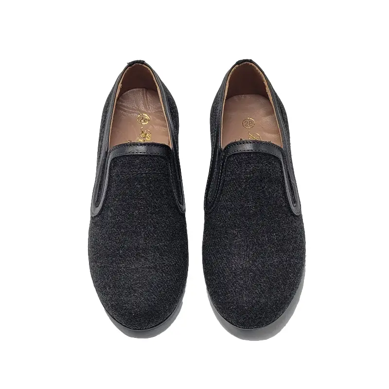 Brunellis Black Wool Smoking Shoe BR103 - Image 2