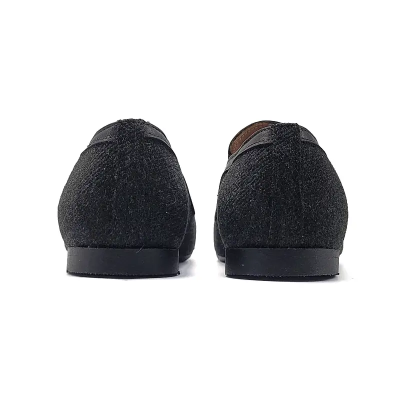 Brunellis Black Wool Smoking Shoe BR103 - Image 3