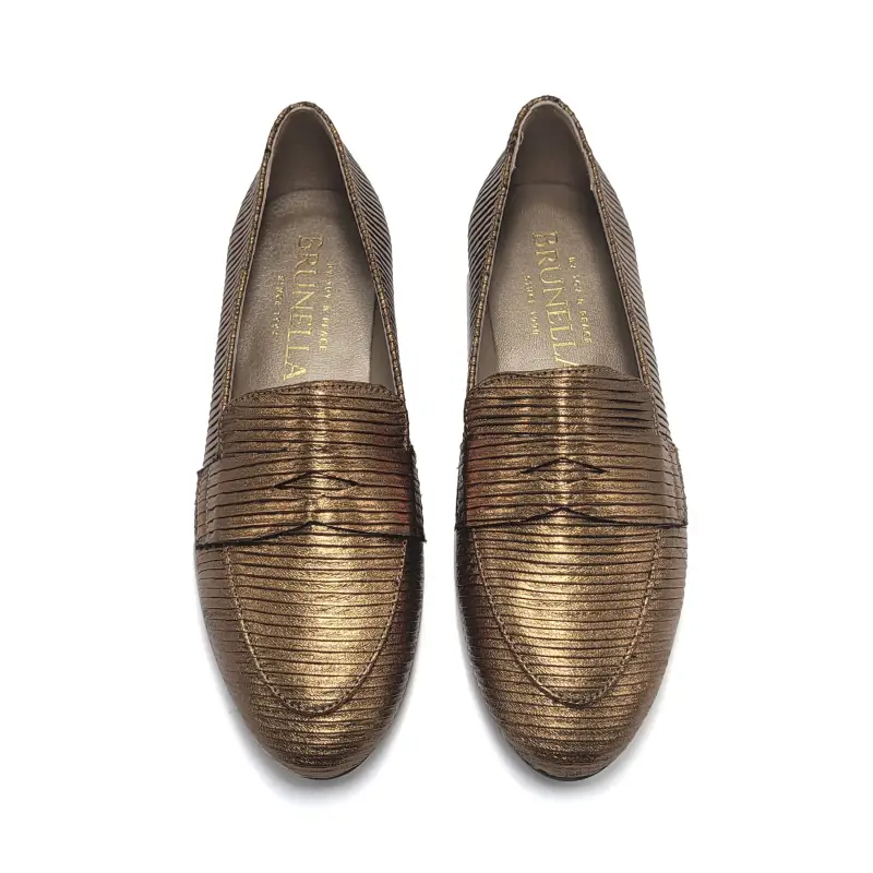 Brunellis Bronze Lined Penny Loafer 516 - Image 3