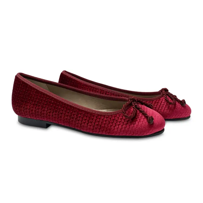 Brunellis Burgundy Rope Velvet Ballet Flat