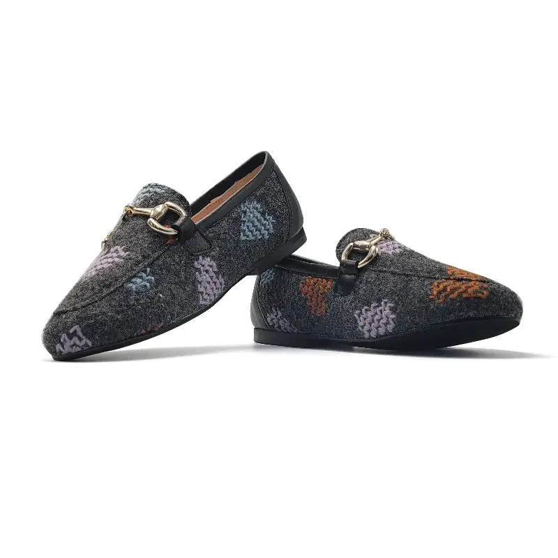 Brunellis Gray Heart Chain Loafer S-18 - Image 4
