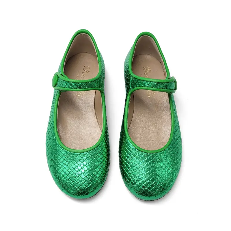Brunellis Green Metallic Snake Mary Jane - Image 3