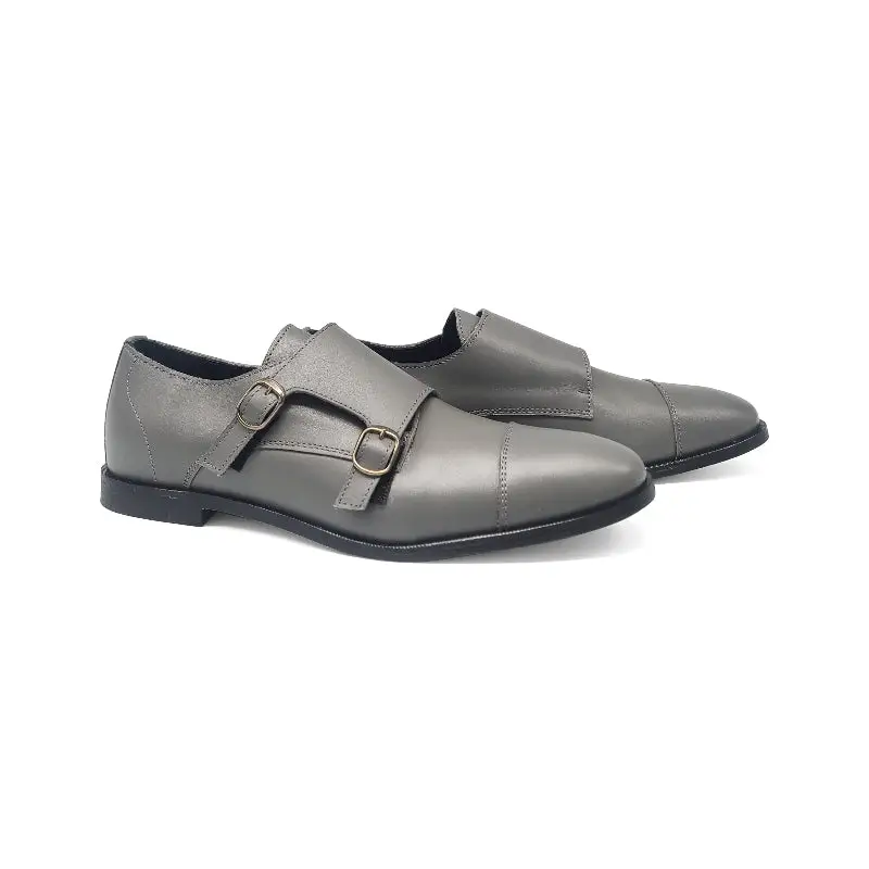 Brunellis Grey Monk Dress Shoe