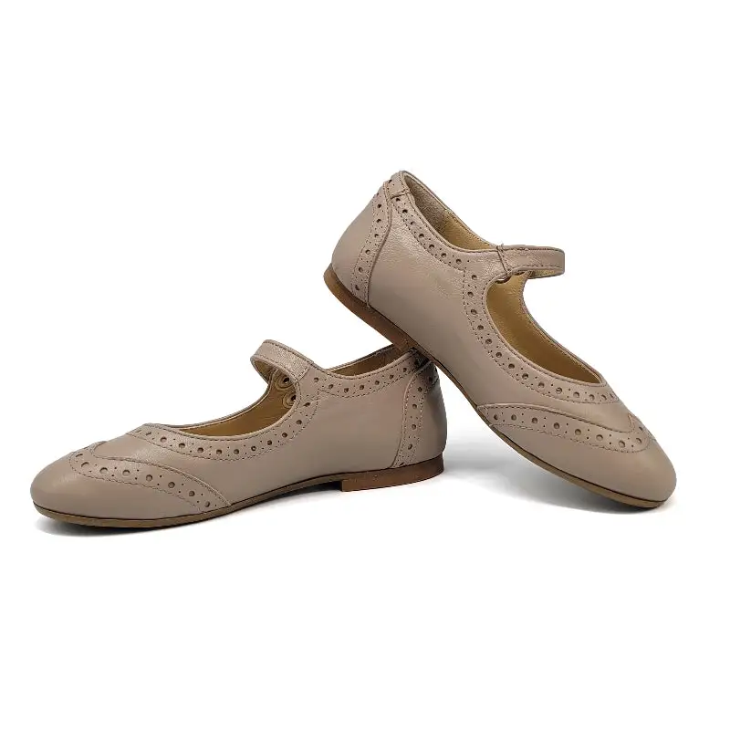 Brunellis Latte Wingtip Mary Jane S24 - Image 3