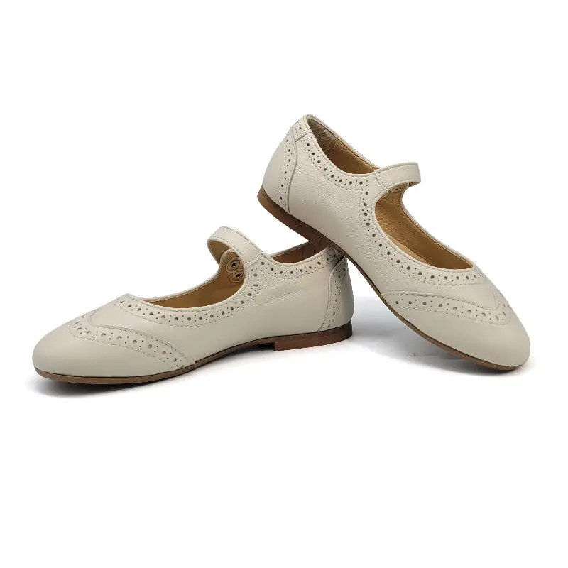 Brunellis Parchment Wingtip Mary Jane S24 - Image 3