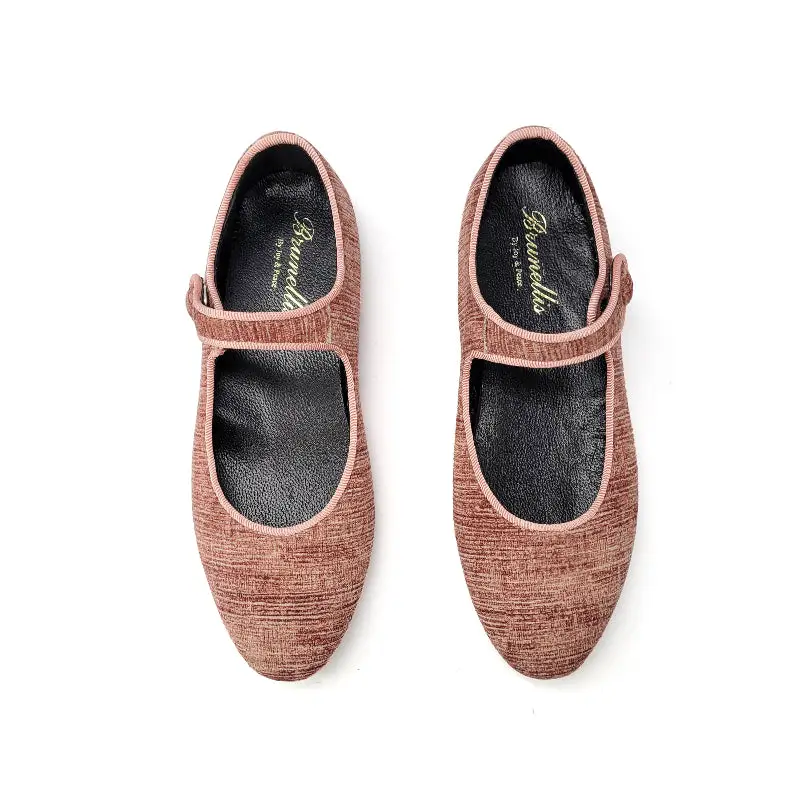 Brunellis Pink Velvet Pointed Mary Jane SA4007 - Image 2