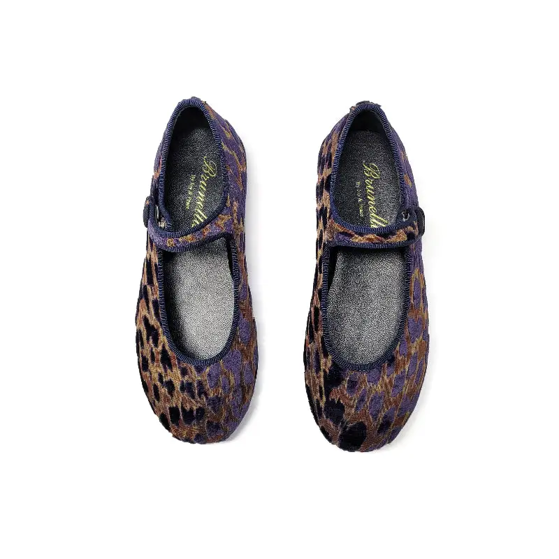 Brunellis Purple Leopard Velvet Mary Jane S-21 - Image 2