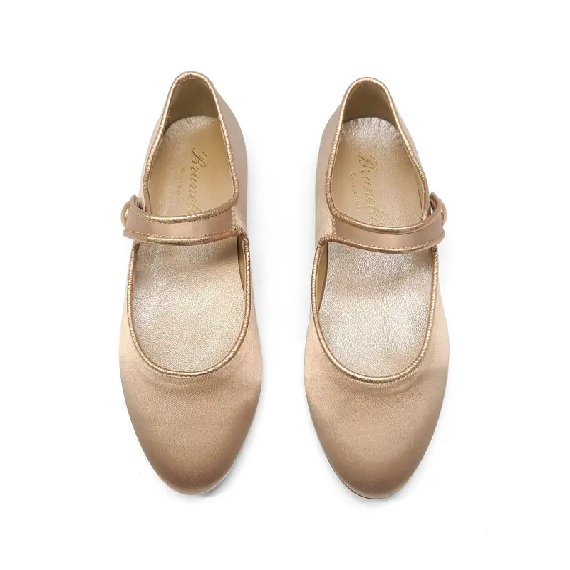 Brunellis Rose Gold Satin Pointed Mary Jane - Image 2