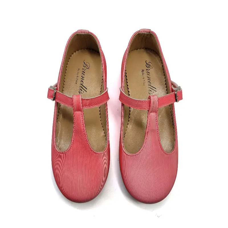 Brunellis Sunkist Coral T-Strap Mary Jane J143 - Image 2