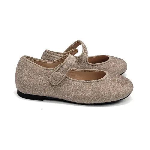 Brunellis Taupe Stone Velvet Mary Jane