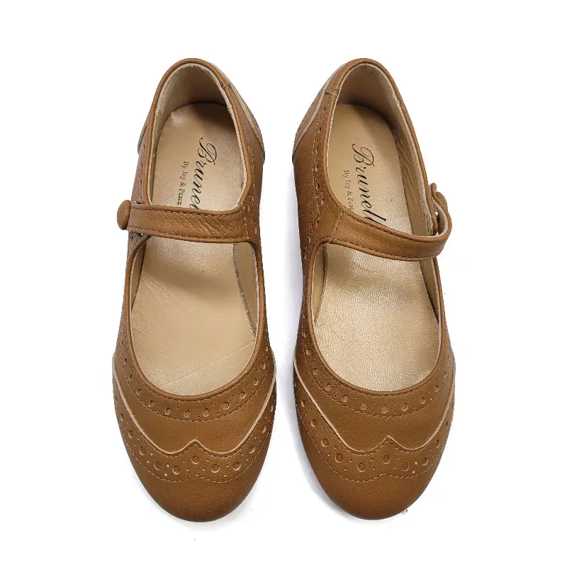 Brunellis Toffee Brown Wingtip Mary Jane S24 - Image 2