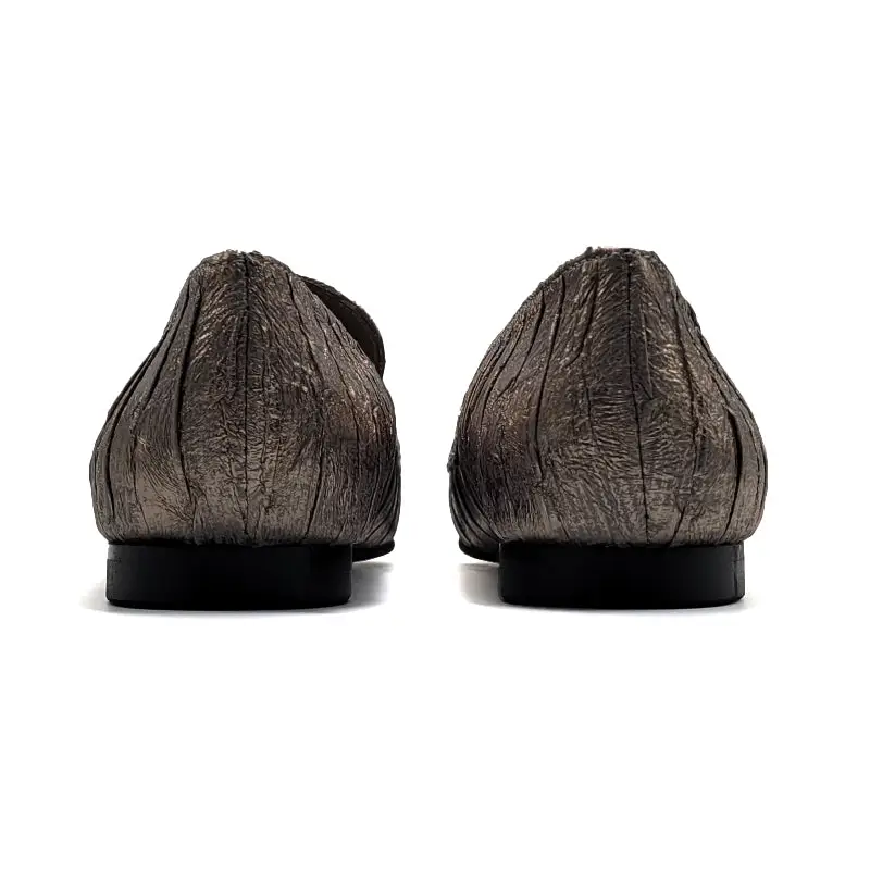 Brunelllis Fossil Grey Metallic Penny Slip on 414 - Image 4