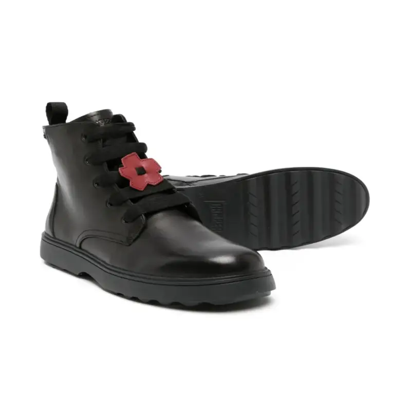 Camper Black Leather Flower Bootie - Image 2