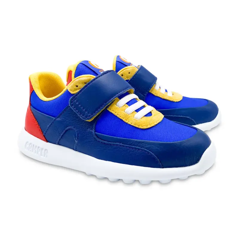 Camper Blue and Yellow Velcro Drift Sneaker
