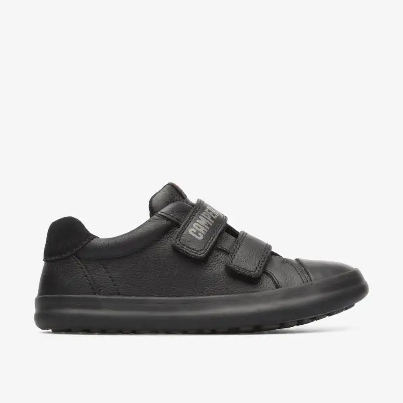 Camper Black Leather Double Velcro Low Cut Sneaker - Image 3