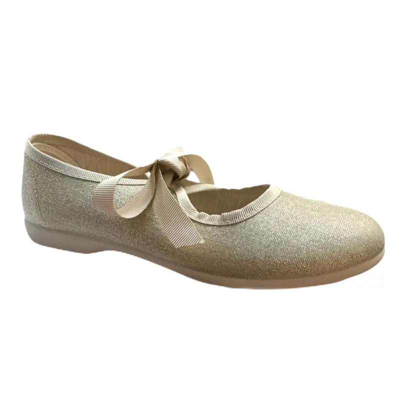 Childrenchic Gold Lace Bow Slip On Shoe 112747