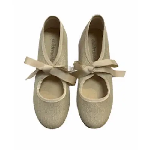 Childrenchic Gold Lace Bow Slip On Shoe 112747 - Image 2