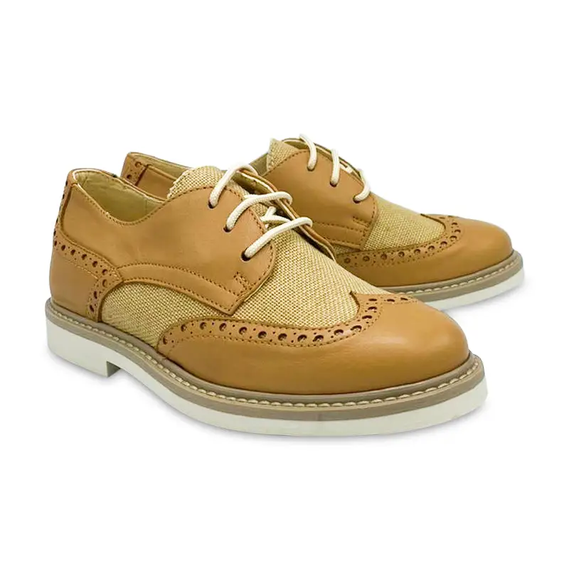 Confetti Camel Wingtip Lace Up Oxford