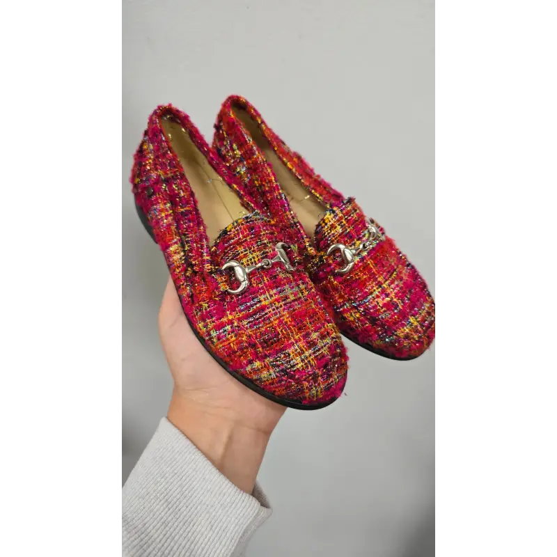 Confetti Red Plaid Chain Loafer - Image 3