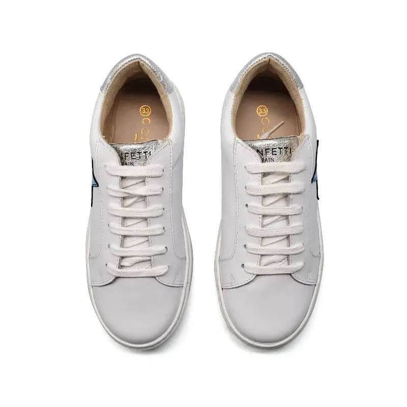 Confetti White Blue Star Lace Sneaker 3424 - Image 2