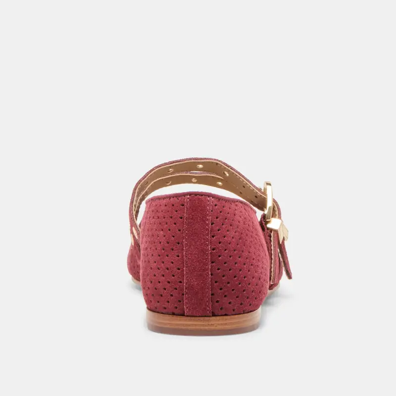 Dolce Vita Baylee Oxblood Perforated Suede Double Strap Mary Jane - Image 5