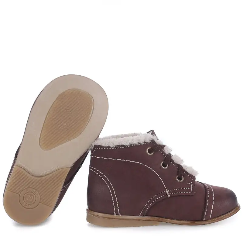 Emel Brown Nubuck Fur Toddler Bootie 2438 - Image 3