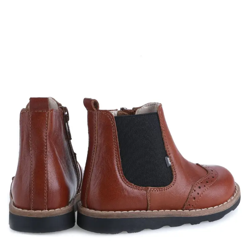 Emel Cognac Wingtip Bootie - Image 3