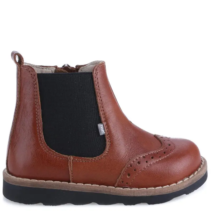 Emel Cognac Wingtip Bootie - Image 4