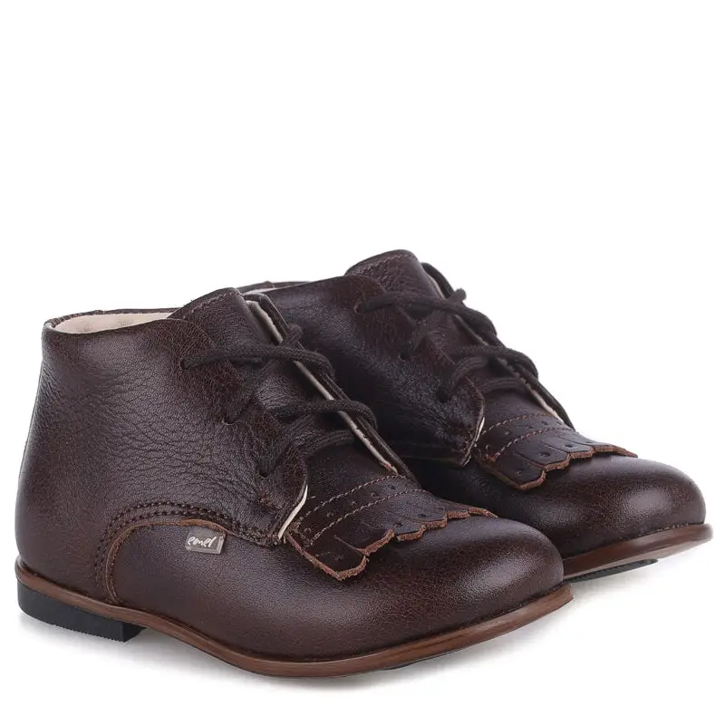 EMEL Dark Brown Fringe Toddler Bootie E1426