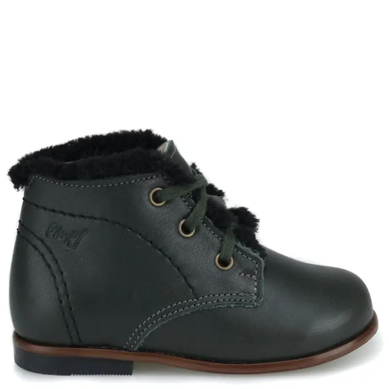 Emel Dark Green Fur Toddler Bootie 2408 - Image 2