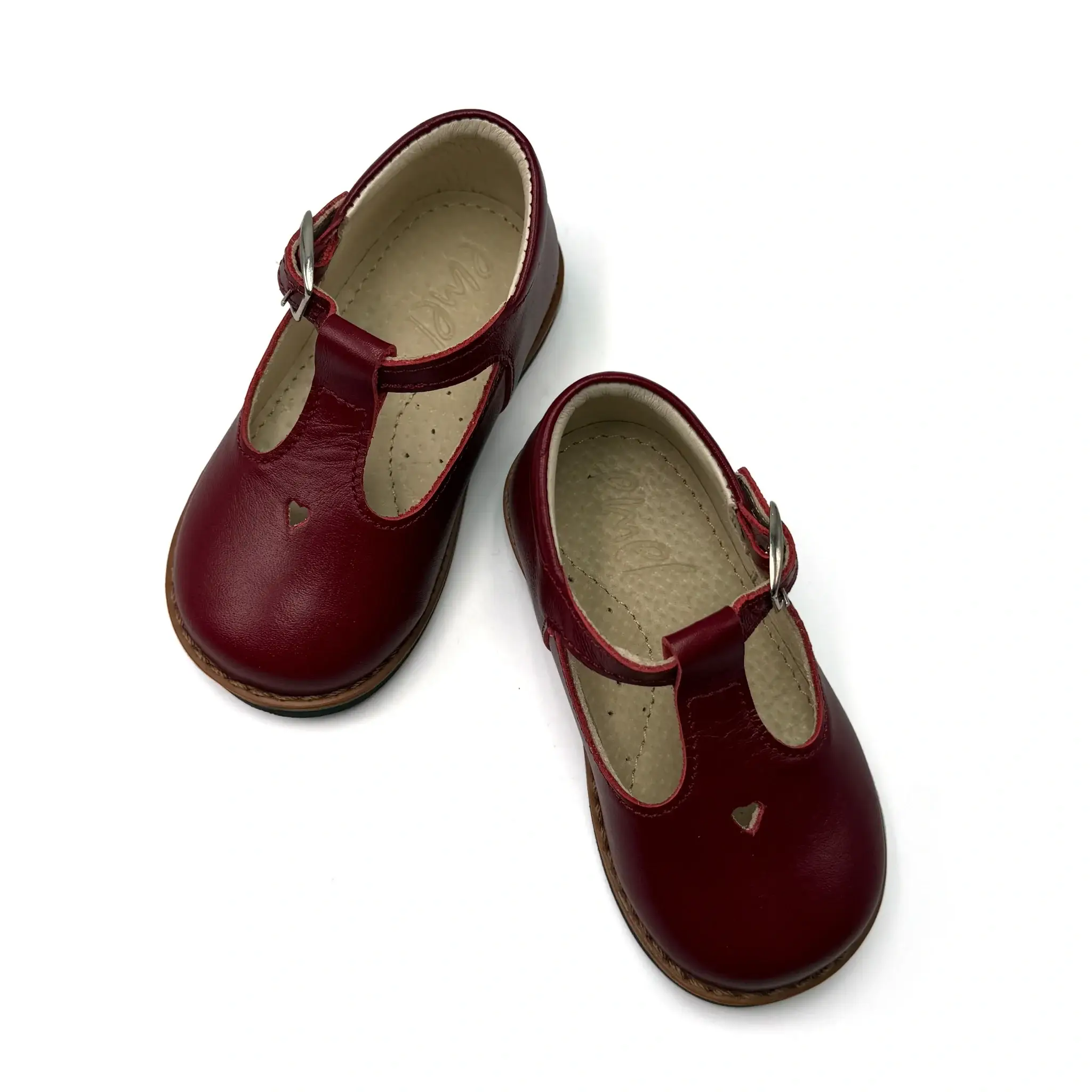 Emel Red Leather Baby T-Strap - Image 3